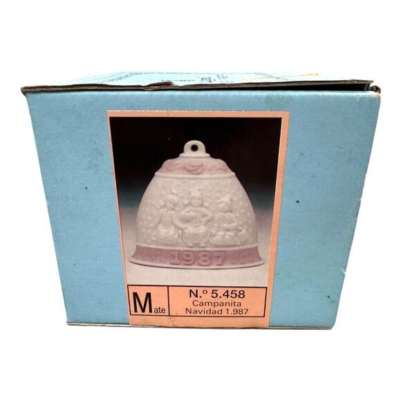 Vintage Lladro 1987 Holiday Porcelain Bell Ornament Collectible In Original Box - Picture 6 of 8